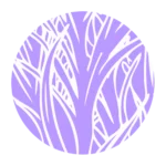 Logotype du site bienfaits naturels est une branche de romarin dans un rond violet